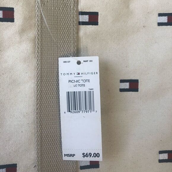 NWT Vintage Tommy Hilfiger Large Picnic Tote - Picture 2 of 5